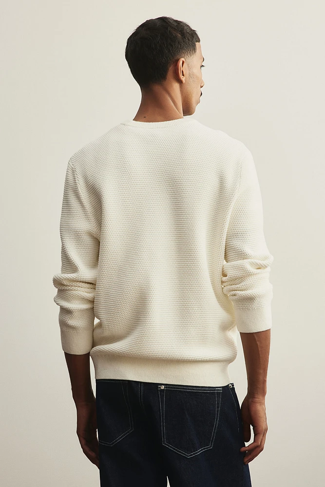 Regular Fit Waffled Sweater