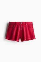 Frayed-Edge Denim Shorts
