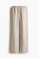 Straight linen-blend trousers