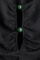 Bead-Detail Ruched Top