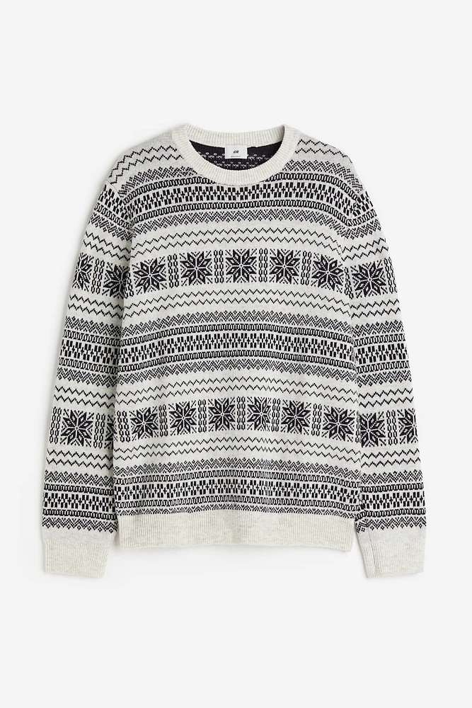 Regular Fit Jacquard-knit Sweater
