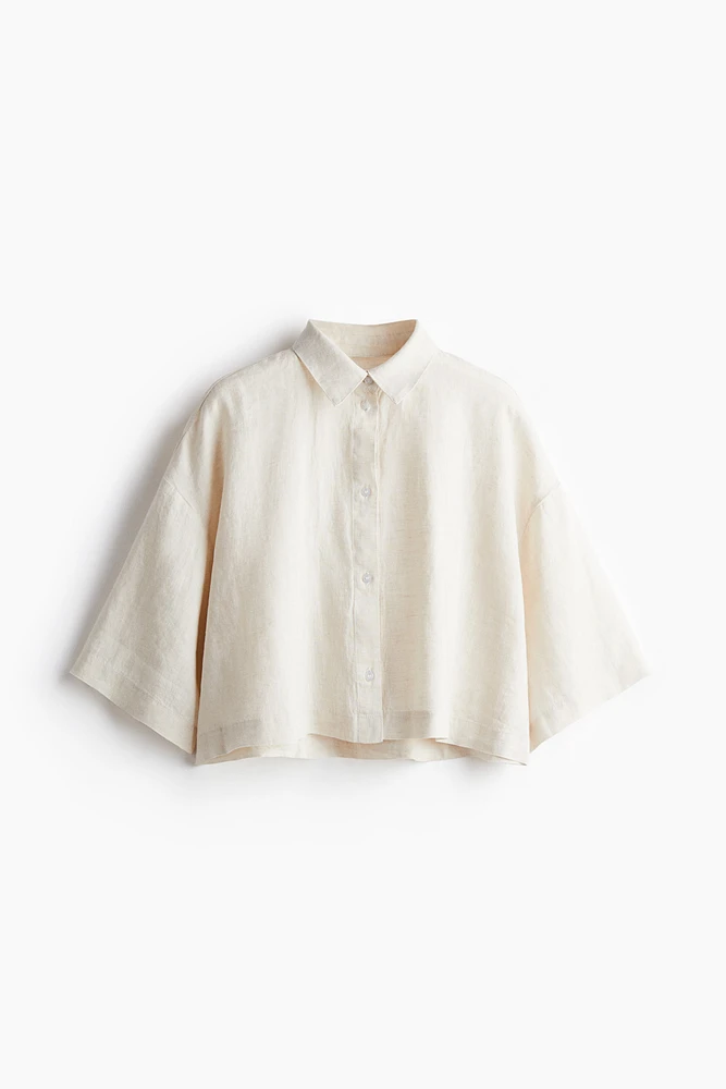 Boxy-Style Linen Shirt
