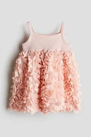 Floral-Appliqué Jersey Dress