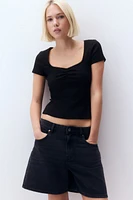 Picot-Trimmed T-Shirt