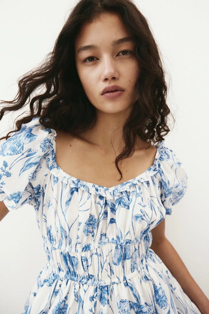 Robe en coton avec jupe à effet boule