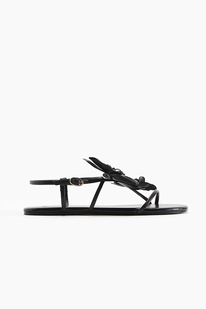 Appliquéd Strappy Sandals