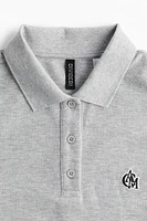 Embroidered-motif Piqué Polo Shirt