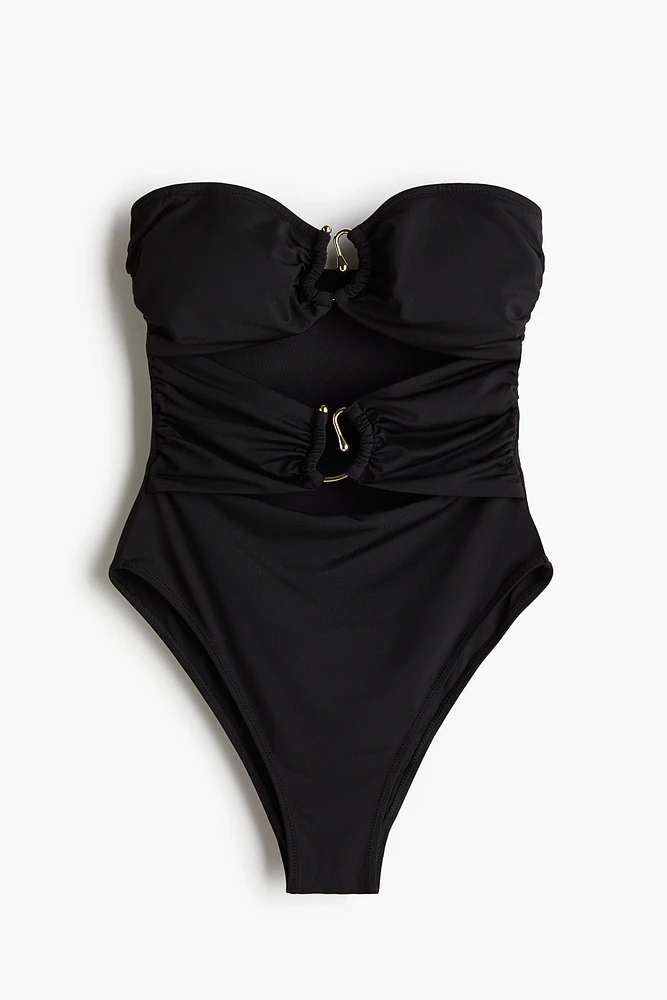 Padded-Cup Bandeau Swimsuit