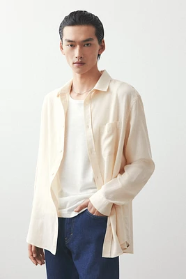 Chemise coupe classique en lyocell mélangé