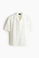Chemise brodée classique avec col cubain