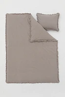 Ruffle-trimmed Twin Duvet Cover Set