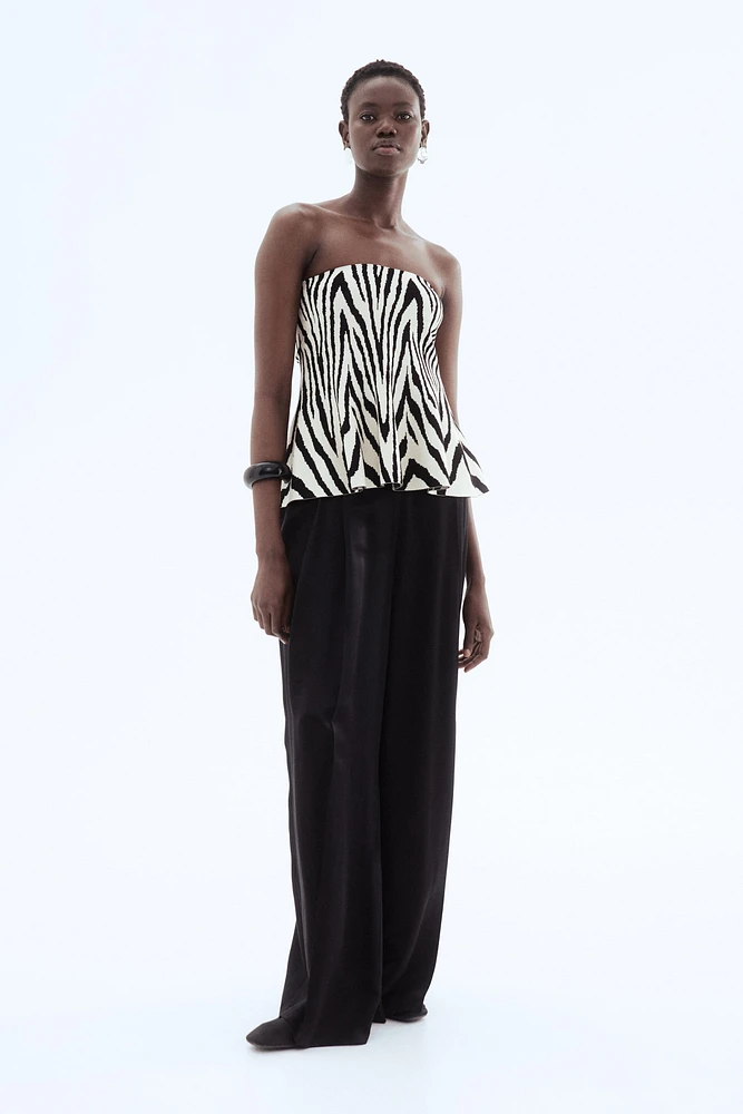 Jacquard-Knit Peplum Top
