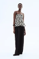 Jacquard-Knit Peplum Top