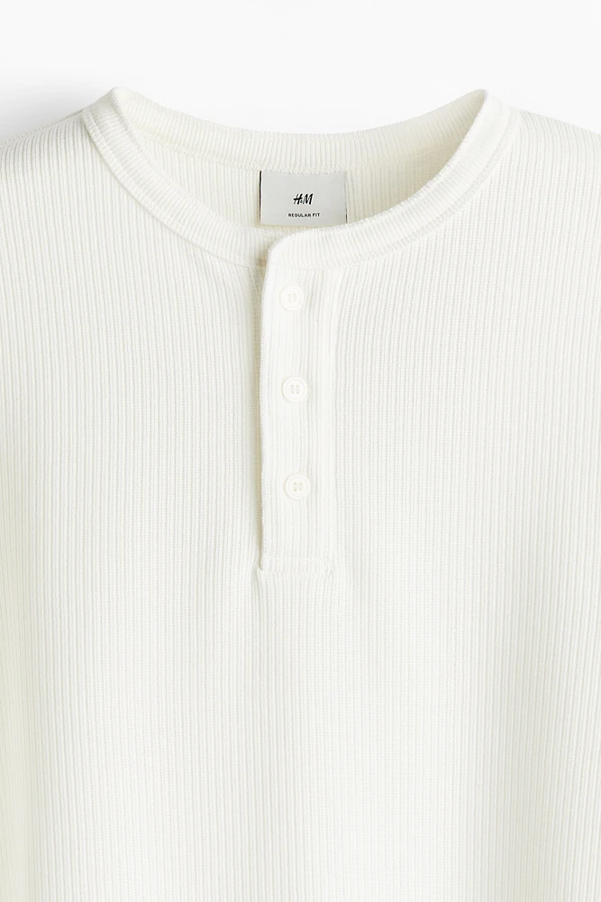 Regular Fit Ribbed Long-Sleeved Shirt