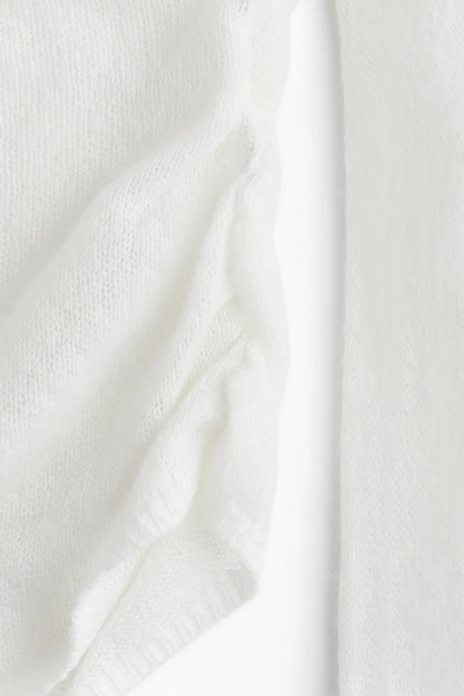 Sheer-Knit Off-the-Shoulder Sweater