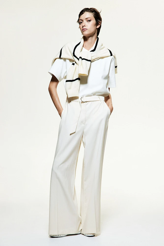 Wide-Leg Belted Pants