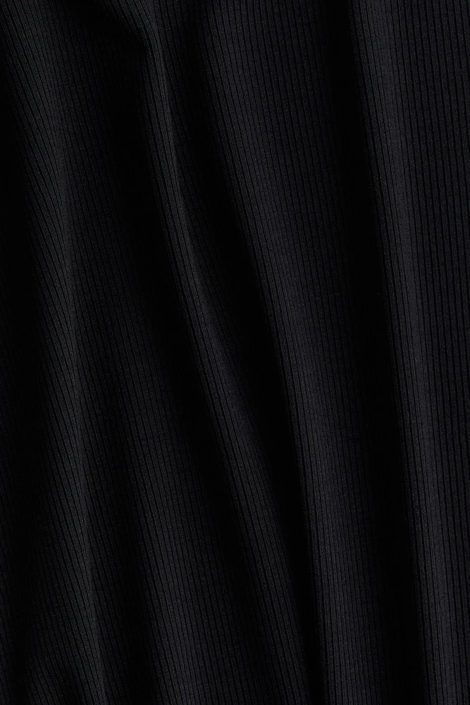 Lace-Trimmed Ribbed T-Shirt