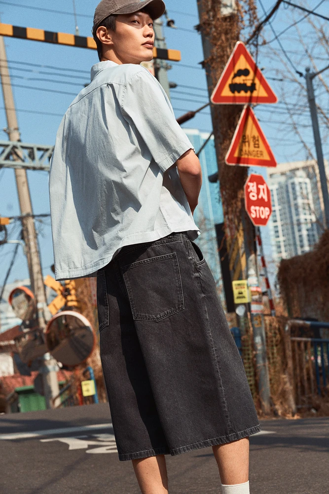 Super-Baggy Denim Shorts