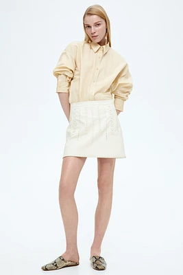Coated Mini Skirt