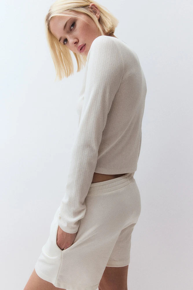 Pointelle Jersey Cardigan