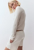 Pointelle Jersey Cardigan