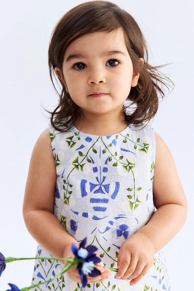 Printed Seersucker Dress