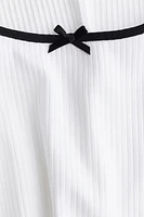 Overlocked-Trim Dress with Flared Skirt