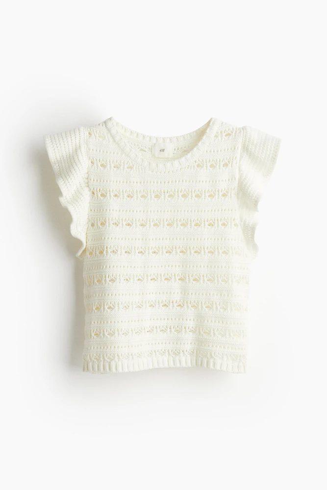 Pointelle-knit Top