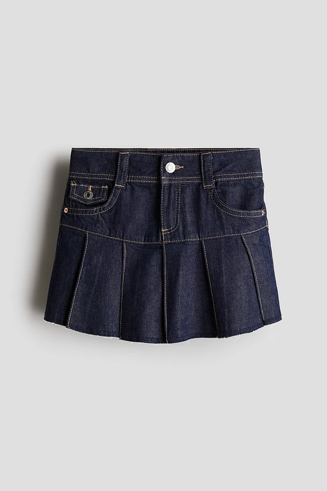 Jupe plissée en denim