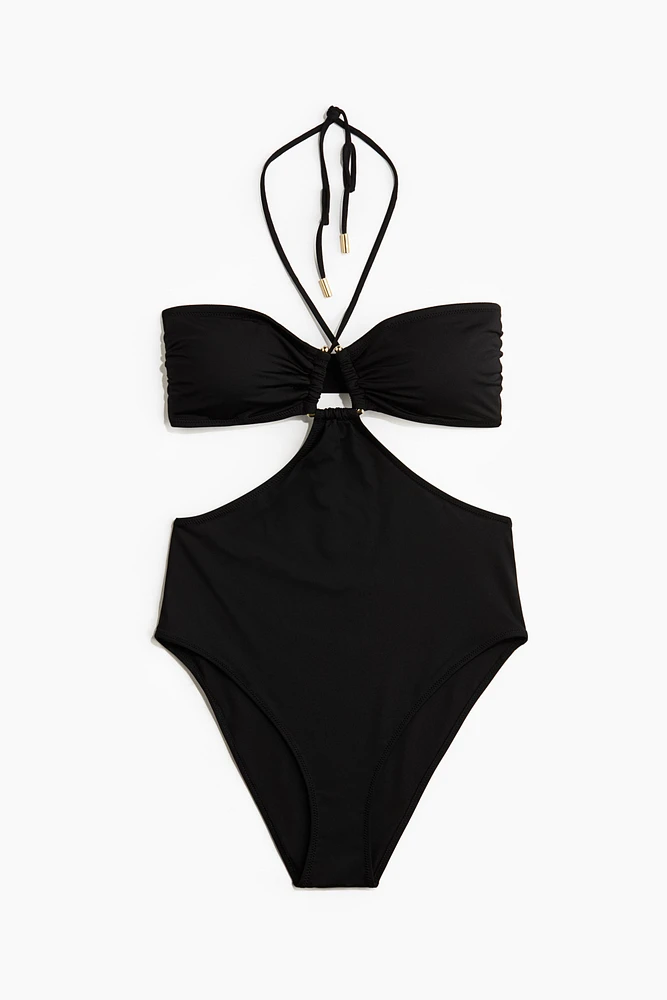 Padded-Cup High-Leg Swimsuit