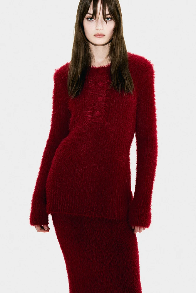 Fluffy-Knit Sweater