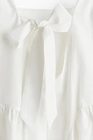 Tie-Back Poplin Dress