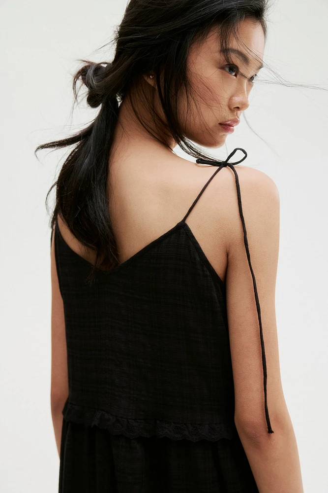 Dress with Tie Shoulder Straps