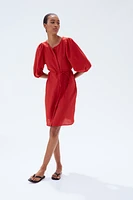 Linen-blend dress