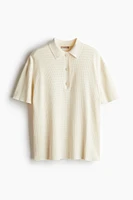 Pointelle-Knit Polo Shirt
