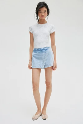 Denim Wrap Skort