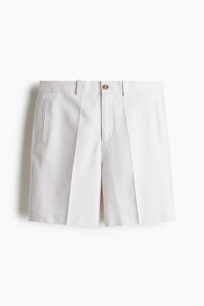 Short coutil classique en lyocell mélangé