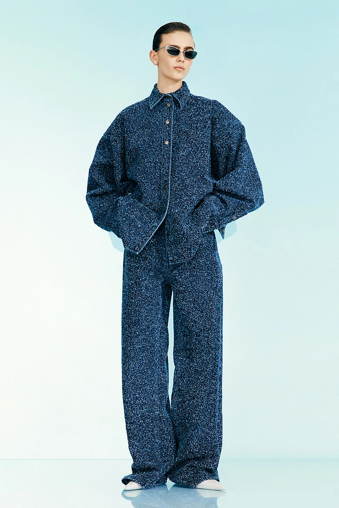 Oversized Bouclé Denim Jacket