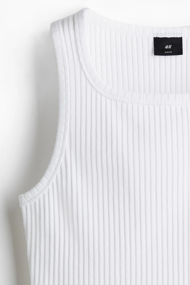 Slim-Fit Ribbed Tank Top