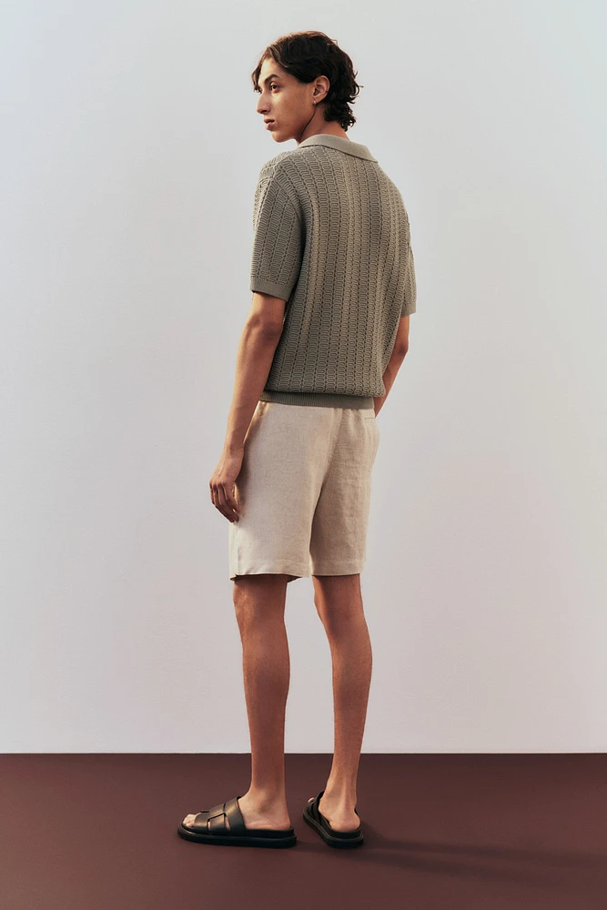 Regular-Fit Textured-Knit Polo Shirt