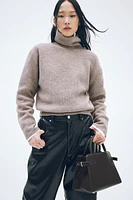 Rib-Knit Turtleneck Sweater