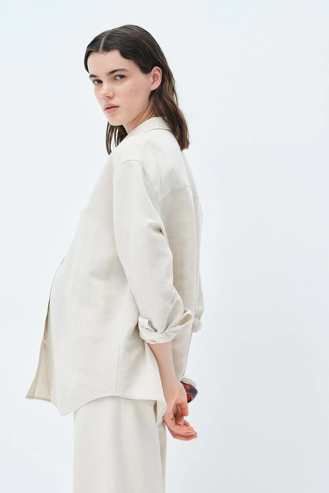 MAMA Before & After Linen-Blend Shirt