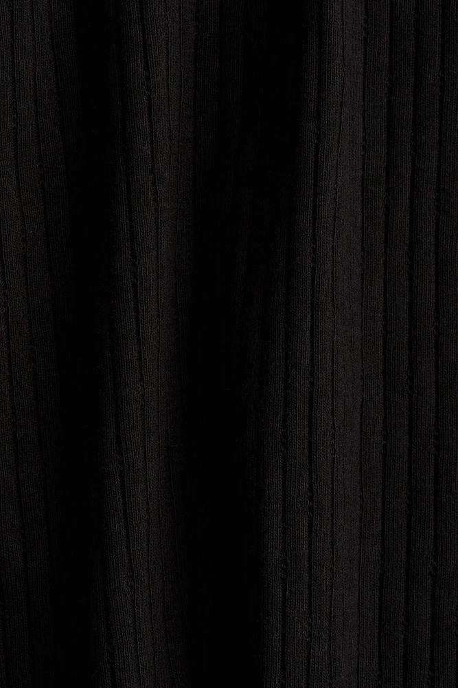 Lace-Trimmed Dress with Flared Skirt