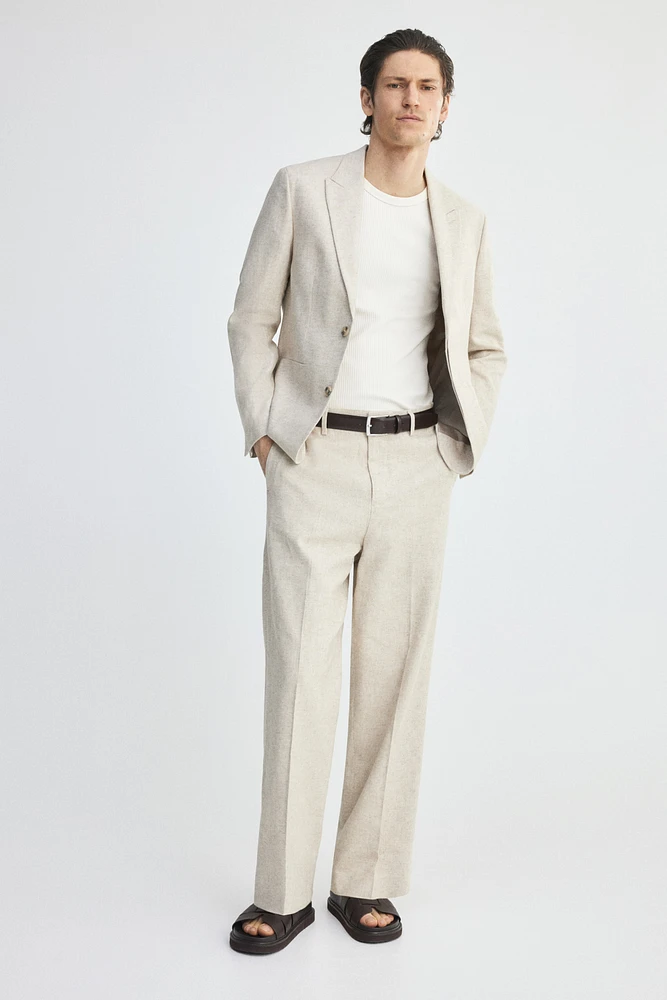 Loose-Fit Linen-Blend Pants