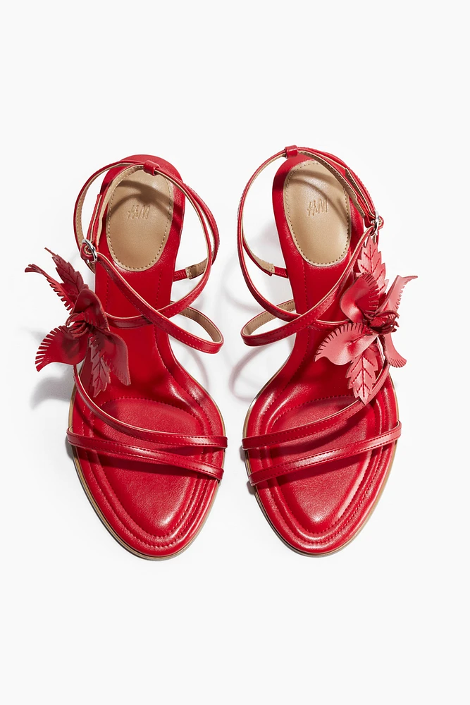Appliquéd Heeled Sandals