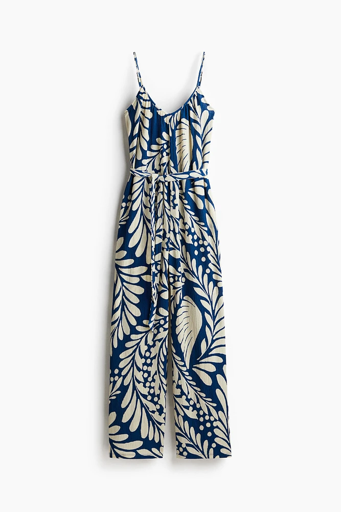 Tie-belt jumpsuit