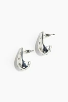 Rhinestone-embellished Dome Earrings