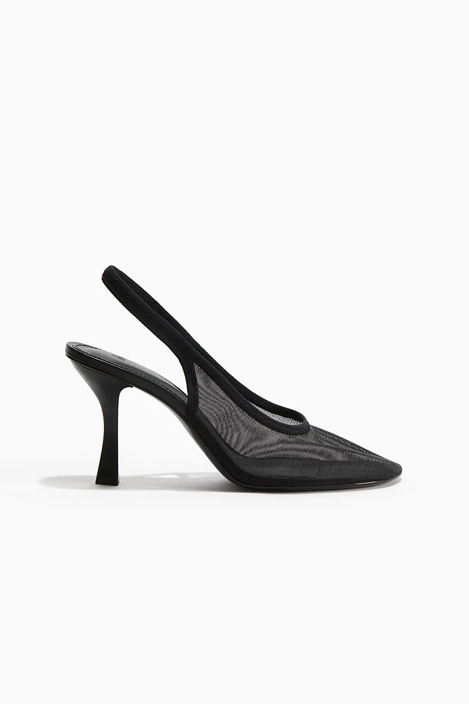 Mesh Slingback Pumps
