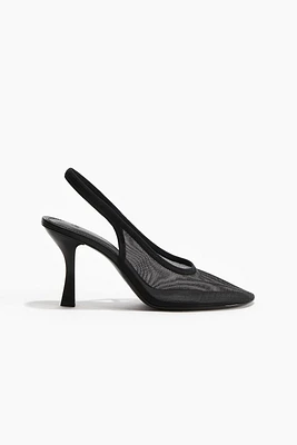 Mesh Slingback Pumps