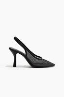 Mesh Slingback Pumps